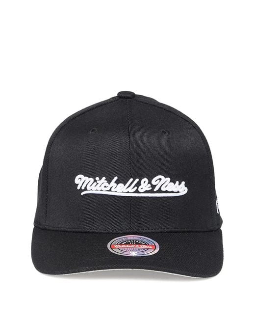 Mitchell & Ness Black Logo-Script Baseball Cap
