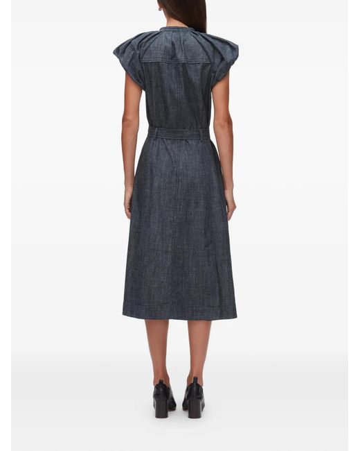 3.1 Phillip Lim Blue Puff-Sleeve Belted Dress