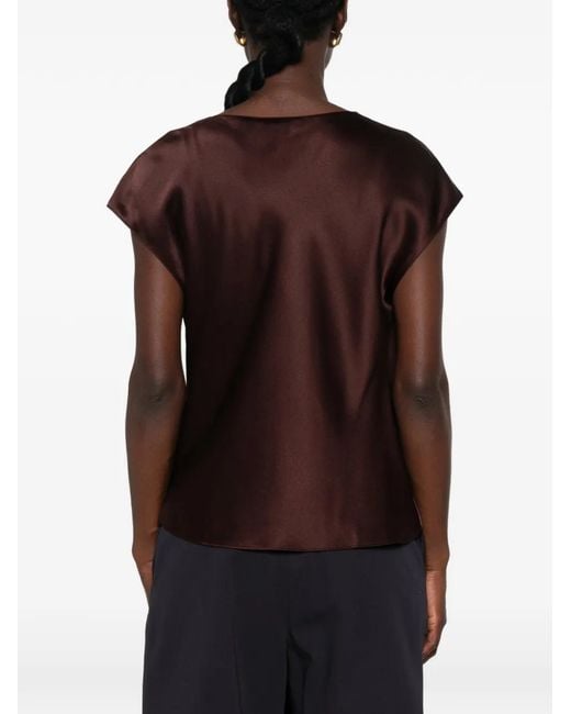 Vince Black Cowl-Neck Silk Top