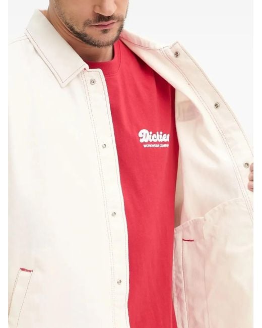 Dickies White Contrast-Stitch Logo-Patch Jacket for men