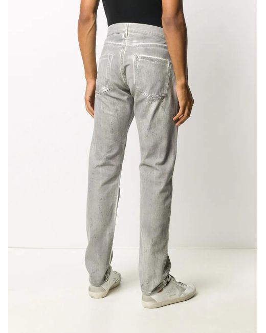 John Elliott Gray Coated Denim Jeans for men