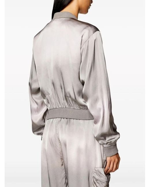 DIESEL White G-Khlow-N1 Logo-Embroidered Jacket
