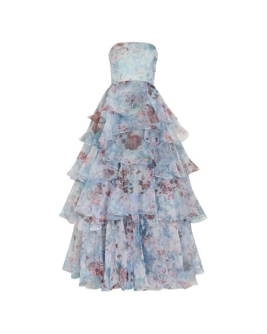 Aje. Blue Gabriella Floral-Print Maxi Dress