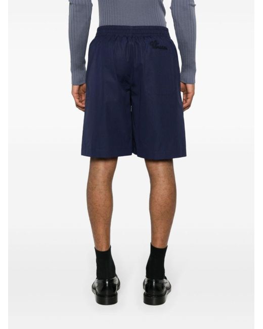 Versace Bermuda Shorts Met Geborduurd Logo in het Blue voor heren