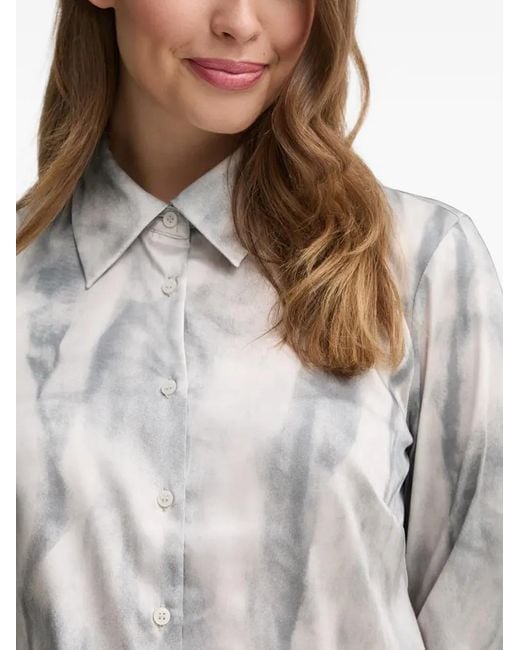 Sisley Gray Patterned Button-Fastening Shirt