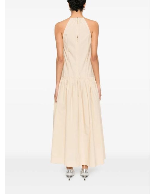 Patrizia Pepe Natural Maxikleid Mit Logo-Patch