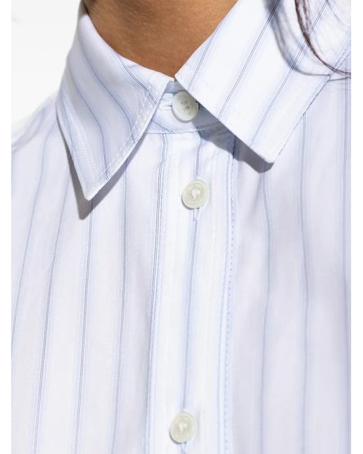 Maison Kitsuné White Striped Long-Sleeve Shirt