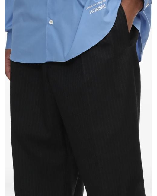 Pantaloni Gessati Con Pieghe di Comme des Garçons in Black da Uomo