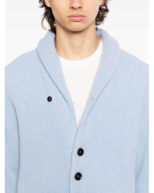 N.Peal Cashmere Blue Kensington Cardigan for men