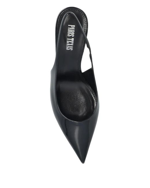 Paris Texas Black Pointed-Toe Slingback Pumps