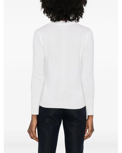 Purotatto White Crew-Neck Sweater