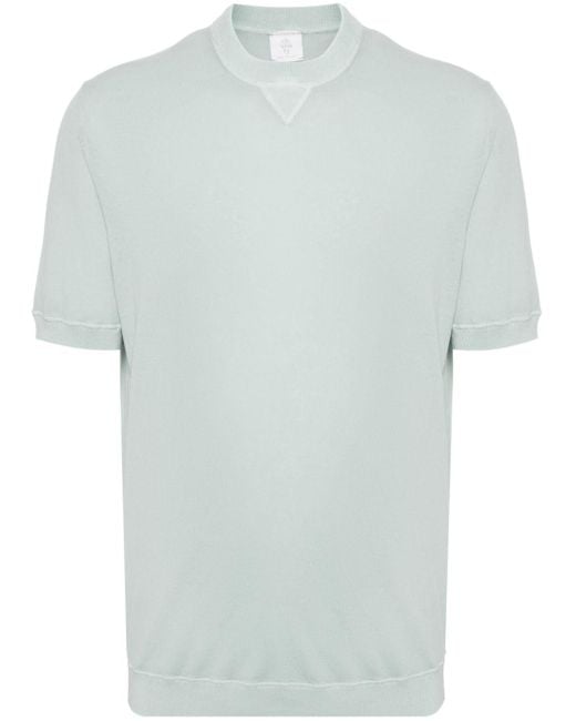 Eleventy Blue Fine Knit T-shirt for men