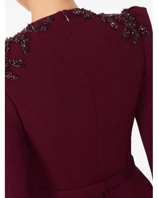 Jenny Packham Purple Sequin-Embellished V-Neck Maxi Dress