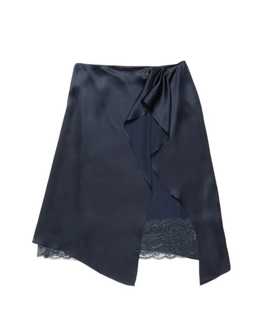 Acne Blue Layered Satin Skirt