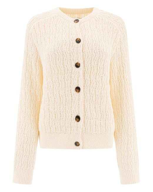 Loulou Natural Sean Textured Button Cardigan