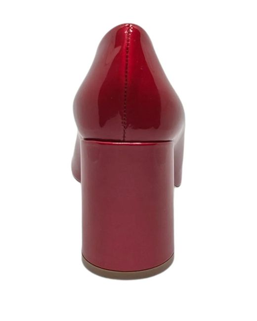 Casadei Red Buckle Strap Pumps