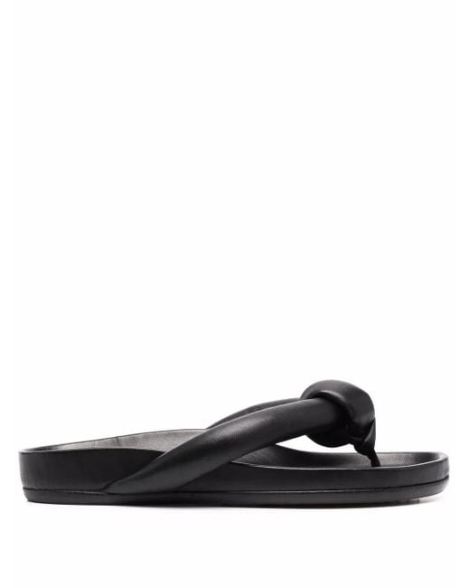 Rick Owens White Padded Knot-Detail Sandals