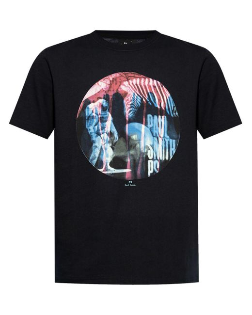 PS by Paul Smith Black Astronaut-print Cotton T-shirt for men
