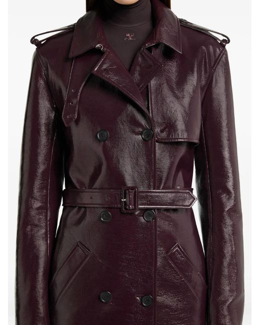 Courreges Purple Double-Breasted Trench Coat