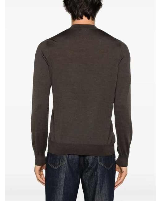 Barba Napoli Gray High-Neck Virgin-Wool Jumper for men