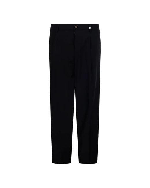 Myths Black Button Pleated Trousers for men