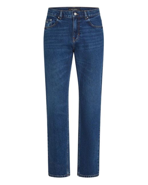Karl Lagerfeld Blue Five-Pocket Straight Jeans for men