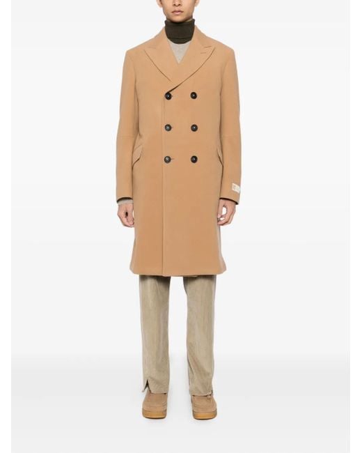 Massimo Alba Natural Double-Breasted Wool Coat for men
