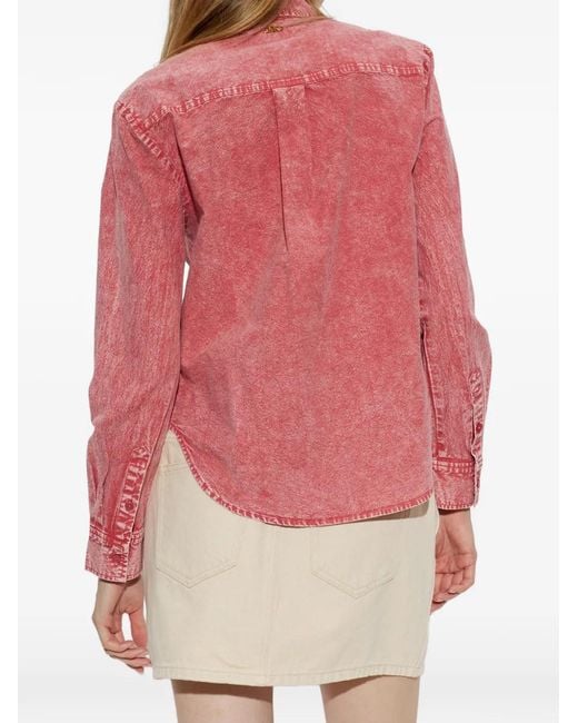 MICHAEL Michael Kors Pink Garment-Dyed Denim Shirt