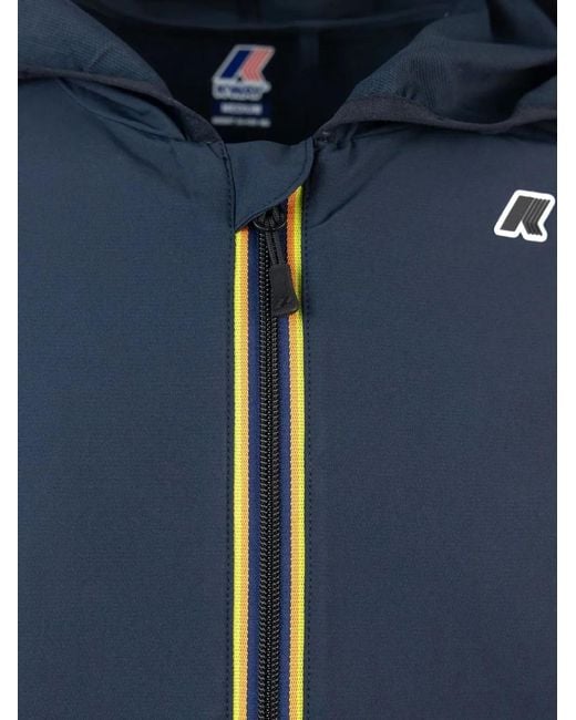 K-Way Blue Sia Hooded Zip-Up Jacket for men