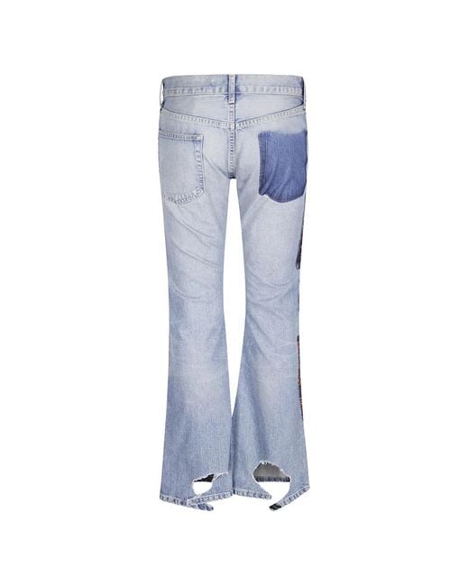Junya Watanabe Blue Patchwork Distressed Jeans