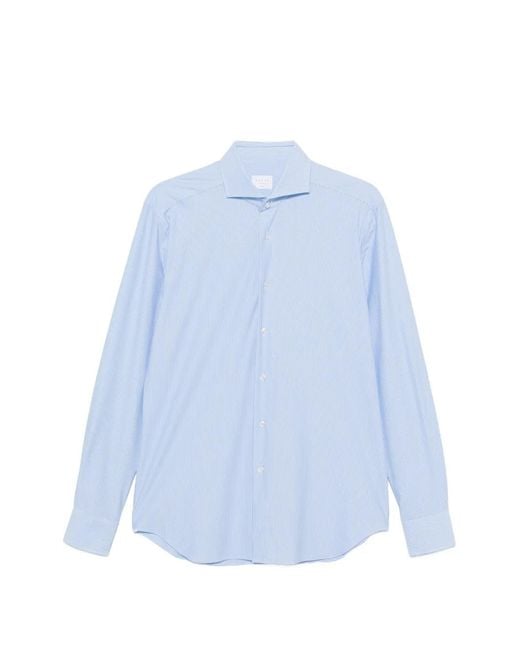 Xacus Blue Striped Long-Sleeve Shirt for men