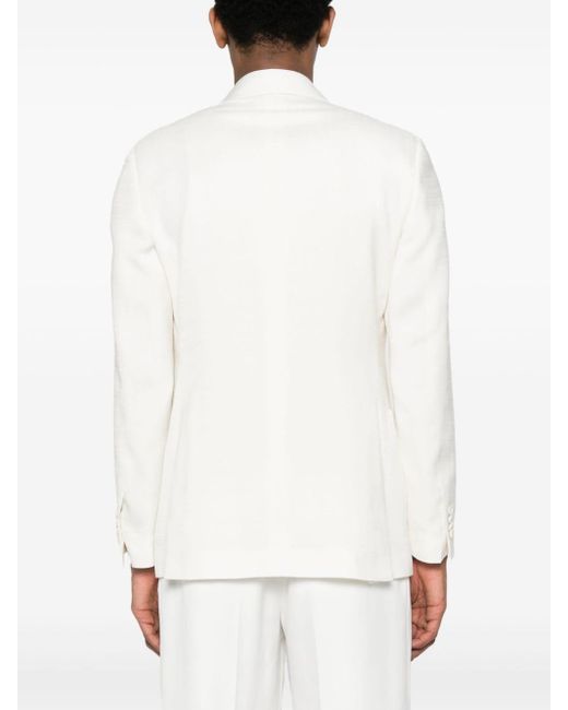 メンズ Lardini ブローチディテール シングルジャケット White