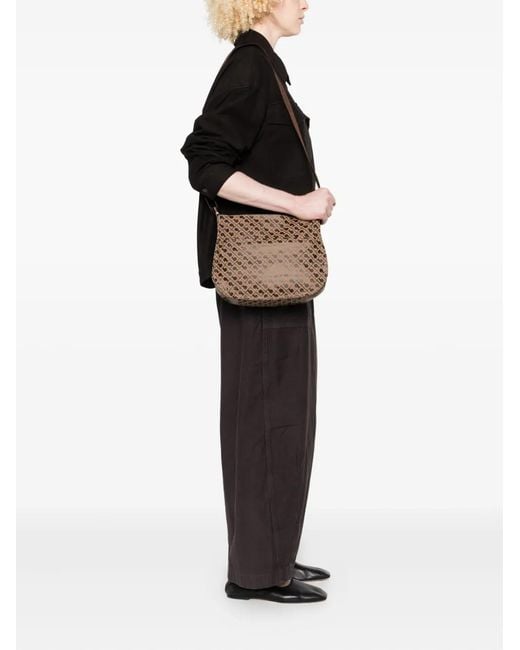 Gherardini Brown Small Monogram-Print Shoulder Bag