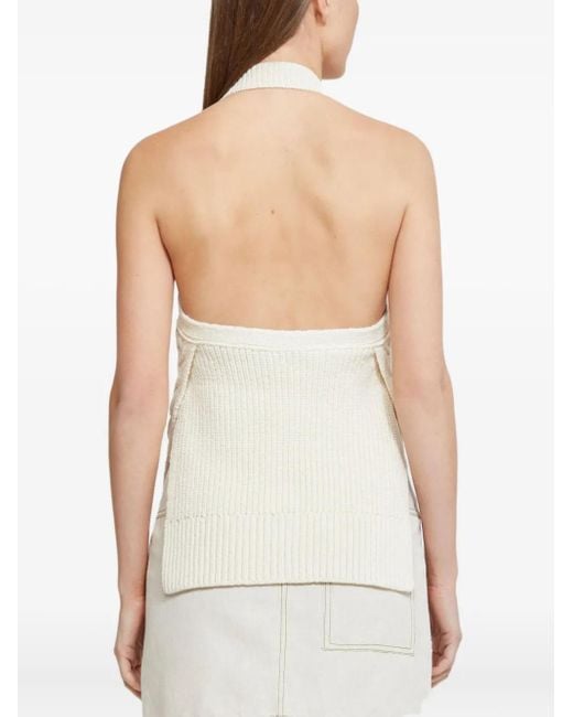 3.1 Phillip Lim Natural Cable-Knit Halterneck Top