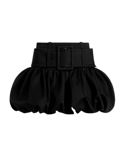 Patou Black Belted Bubble Mini Skirt