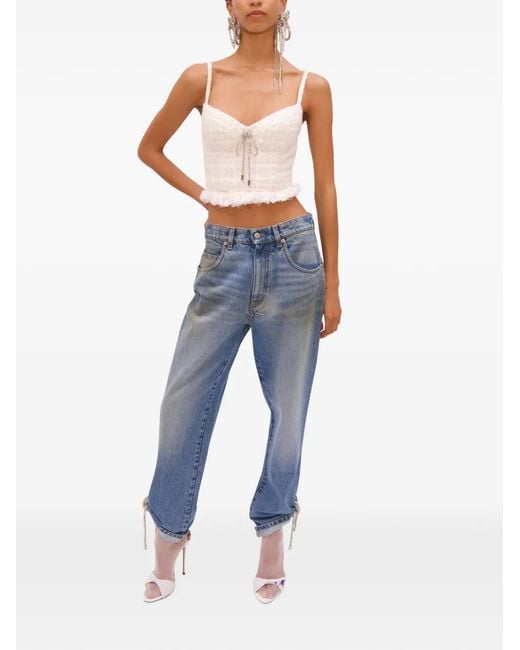 Area White Tweed-Texture Top