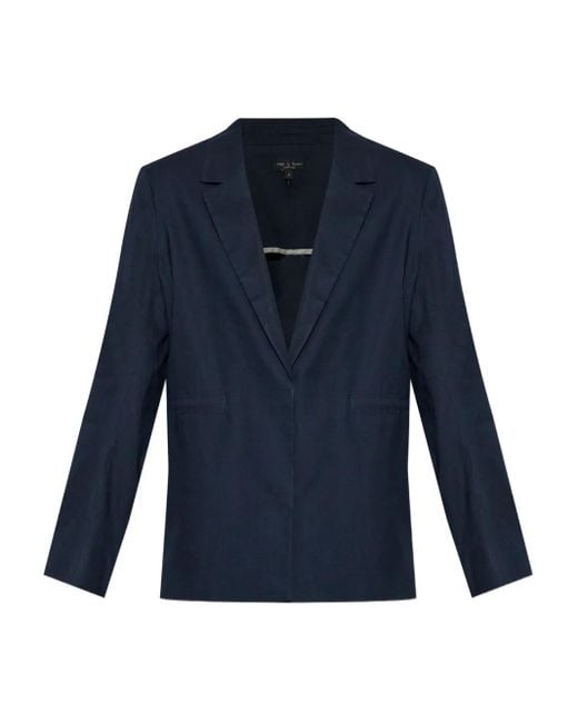 Rag & Bone Blue Single-Breasted Blazer