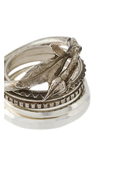 Werkstatt:münchen Metallic Rosebud 5-Ring Set for men
