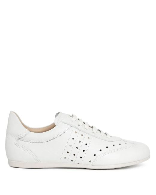 Sarah Chofakian Monocle Café Geperforeerde Sneakers in het White