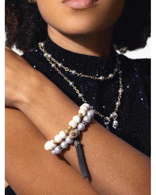 Loree Rodkin White Pearl And Diamond Bracelet