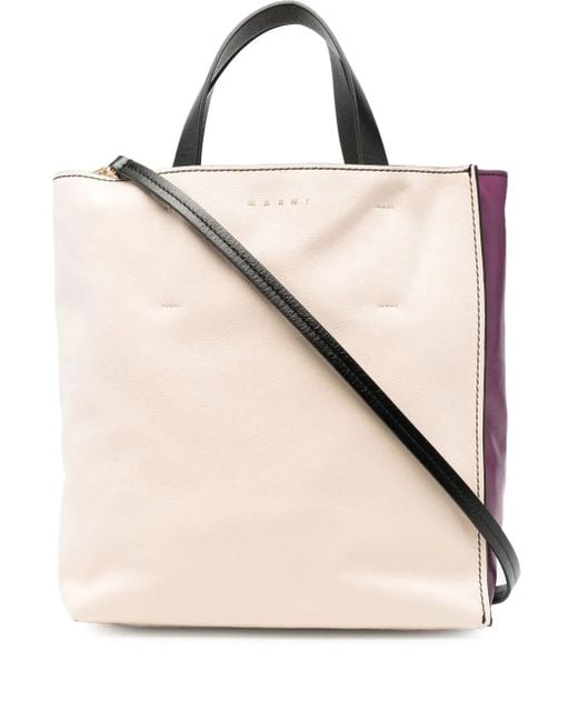 Marni Natural Museuo Colour-Block Tote Bag