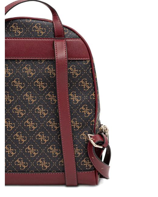 Guess Gray Monogram Zip Backpack