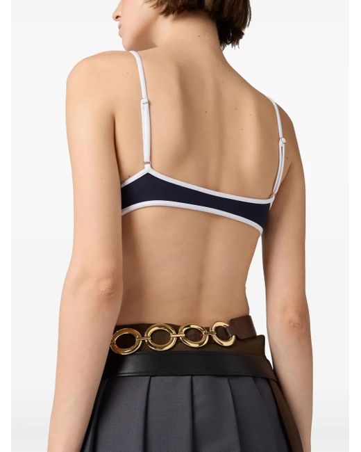 Miu Miu Blue Open-Back Swimsuit