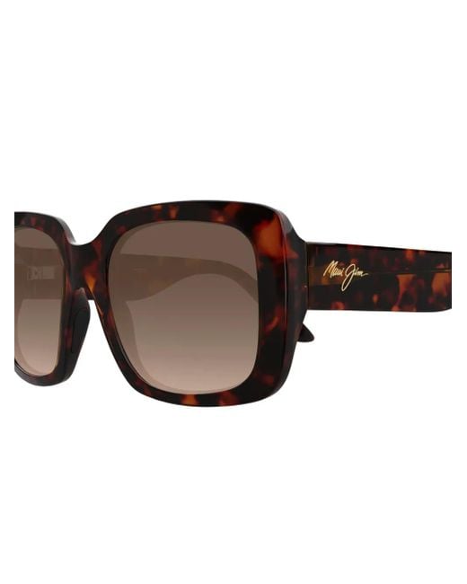 Maui Jim Brown Tortoiseshell Square Sunglasses