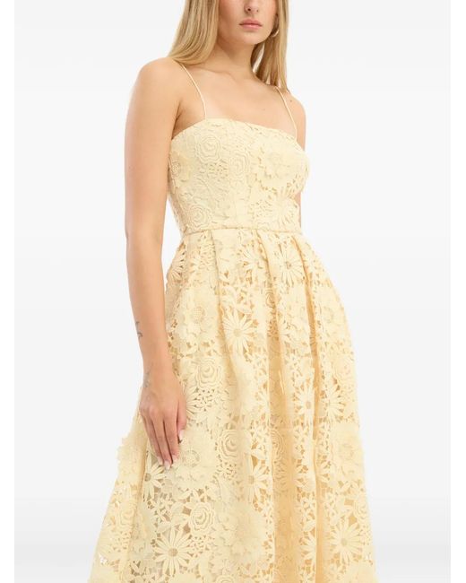 ROTATE BIRGER CHRISTENSEN Metallic Robe Mi-Longue En Dentelle
