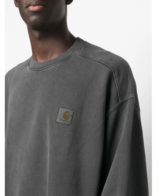 Carhartt Gray Acid-Wash Crew Neck Sweatshirt for men