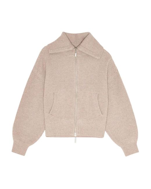 Remain Natural Gerippter Cardigan mit Reißverschluss