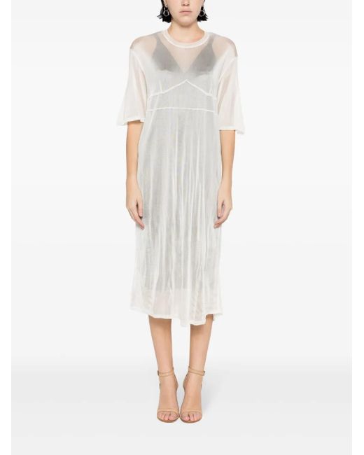 Osklen White Layered Midi Dress