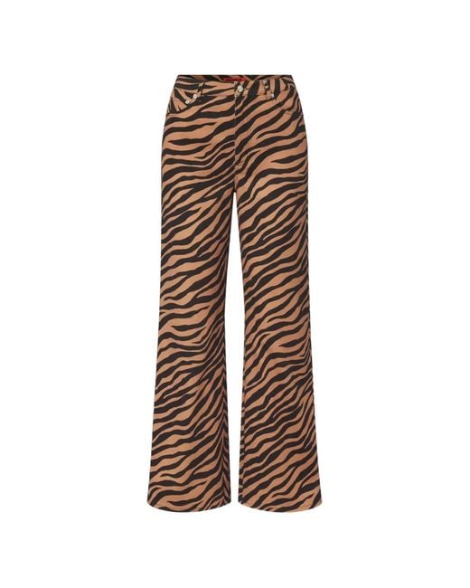 Simon Miller Brown Rumie Tiger-Print Jeans