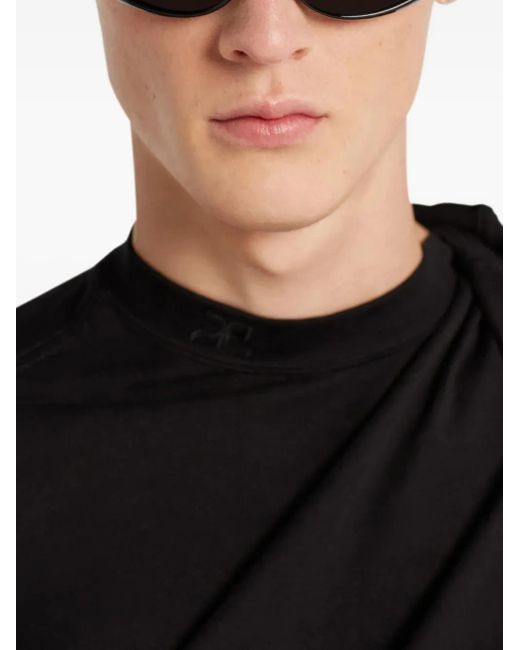 Courreges Black Asymmetrisches Twist Oberteil